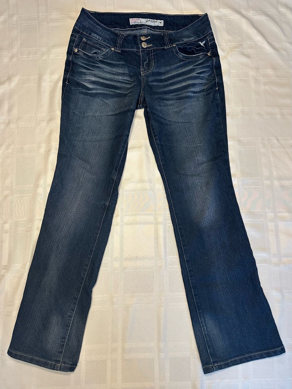 Grane Selma Low Rise Curvy Bootcut Jeans‎ Juniors Womens Blue Size 9 Short